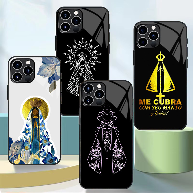 Nossa Senhora Da Aparecida 10 Capa De Telefone De Vidro Para Iphone 11 12 Mini 13 14 Plus 15 16 17 Pro Max