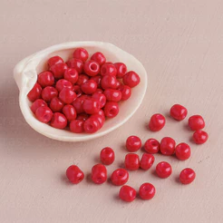 Miçanga de Vidro 4mm Vermelho Escuro. 445g - 5.850 Peças