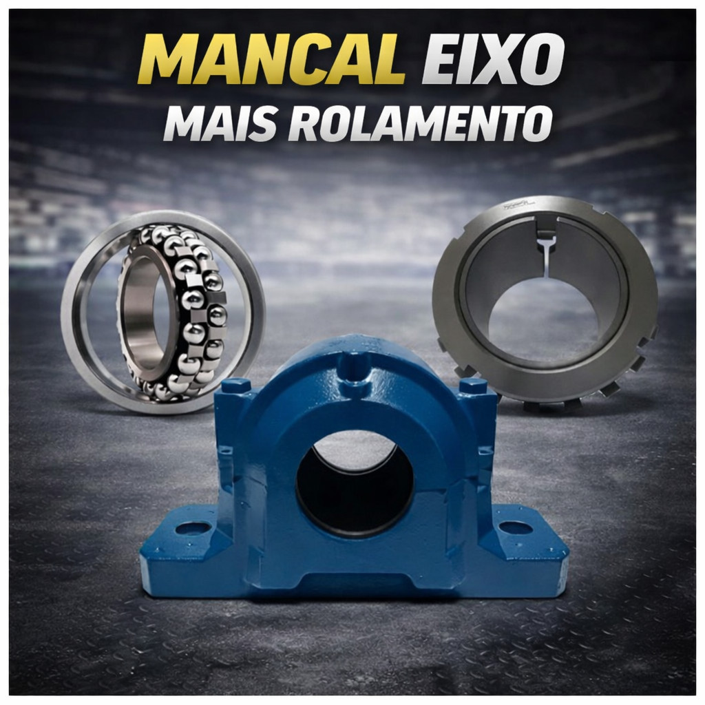 Kit Mancal Sn 508 + Rolamento 2208k + Bucha He 308 1 1/4 Pol - RMS