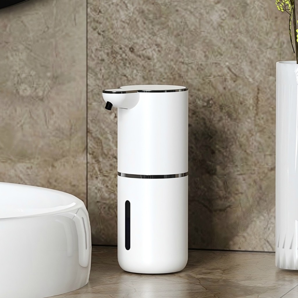 Dispenser Automático de Sabão 350ml Recarregável Sensor Rápido 0,25s Parede ou Bancada