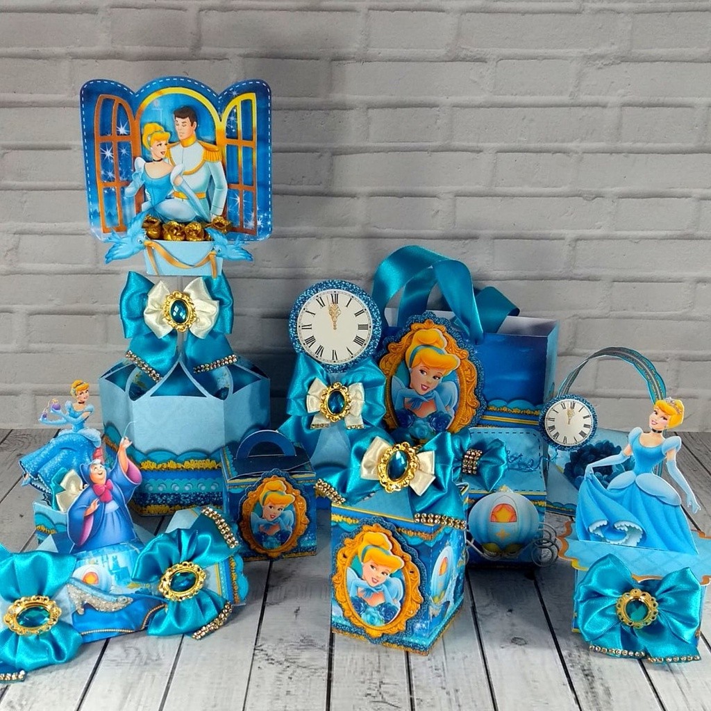 Caixinhas personalizadas, milk, cone e sushi, lembrancinhas, decoração Kit de festa aniversário Cinderela