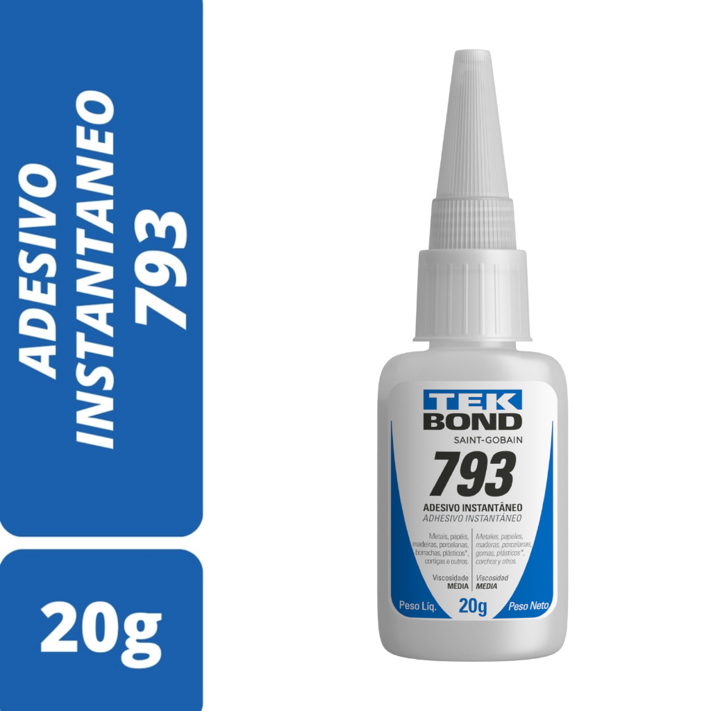 Cola Instantânea Tek Bond 793 20g  Cola unha, Fibra Pedrarias Bico Fino Fácil Aplicação Ultra Forte