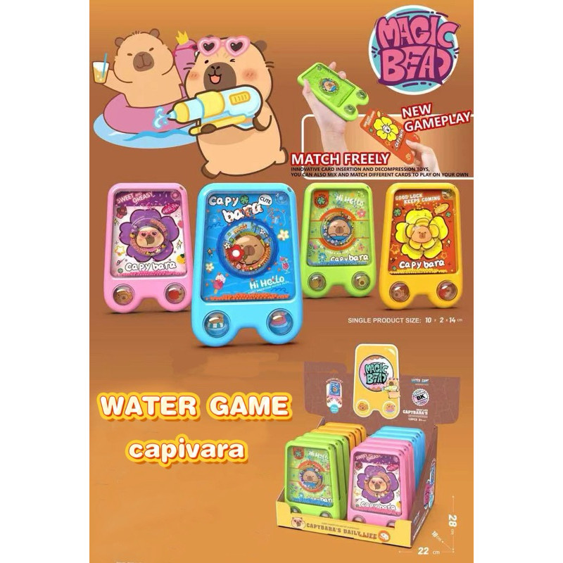 Jogo de argolas aquaplay capivara mini game de água transparente