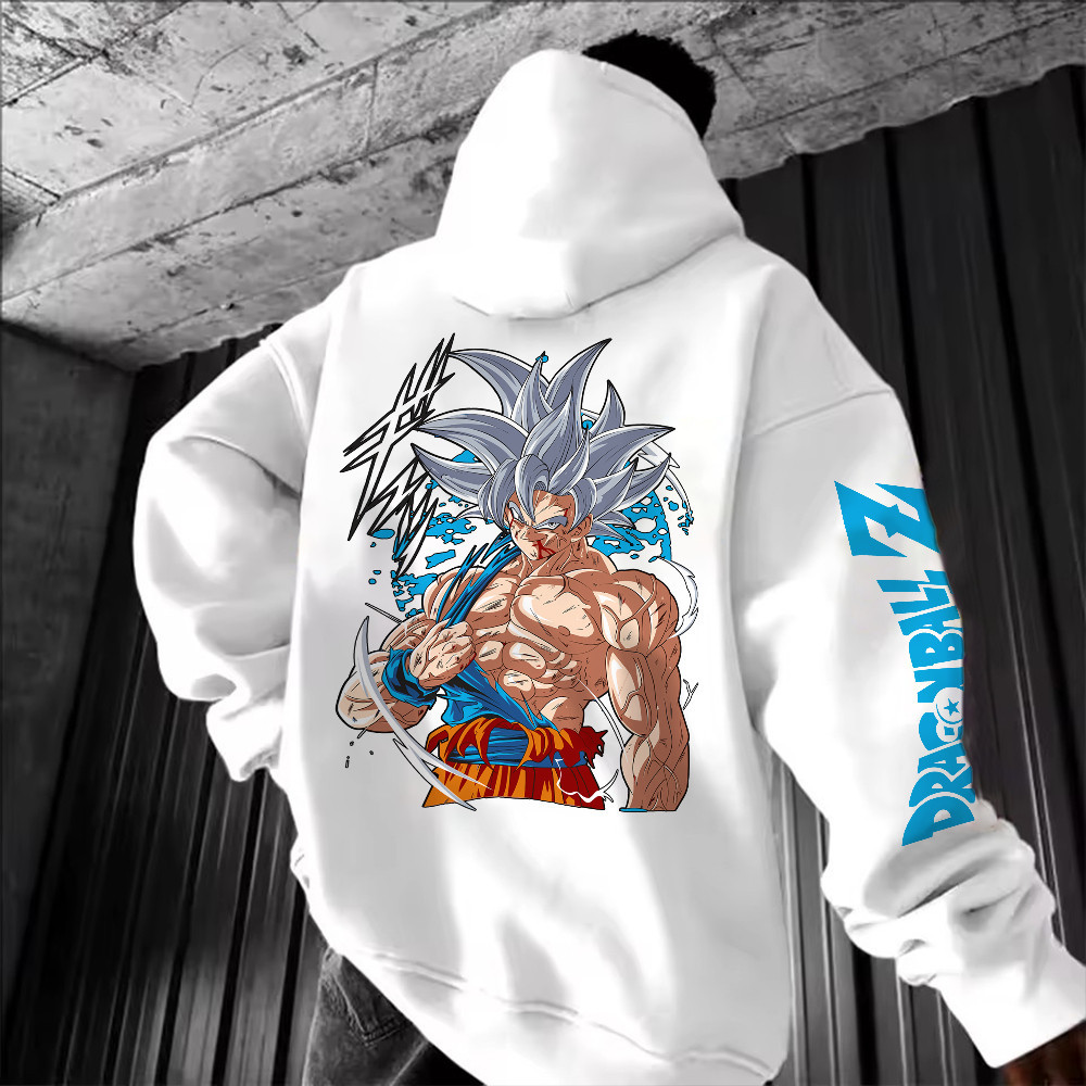 Blusa Moletom goku instinto superior dragon ball z white Feminino Masculino Flanelado Unissex Inverno Algodao