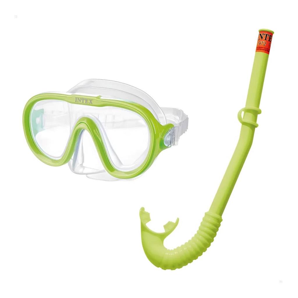 Kit Mergulho Infantil Adventurer 55642 Intex com Máscara Snorkel e Nadadeiras para Piscina Praia