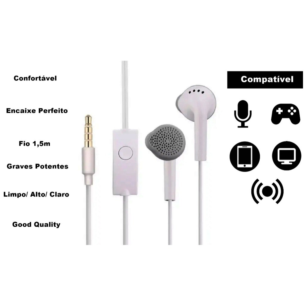 Fone de ouvido para celulares e smartphones.