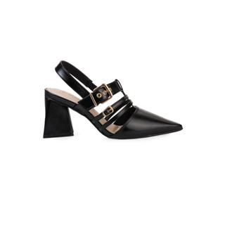 Scarpin Bebecê Salto Bloco Médio Bico Fino Tiras com Fivelas em Oferta na Shopee