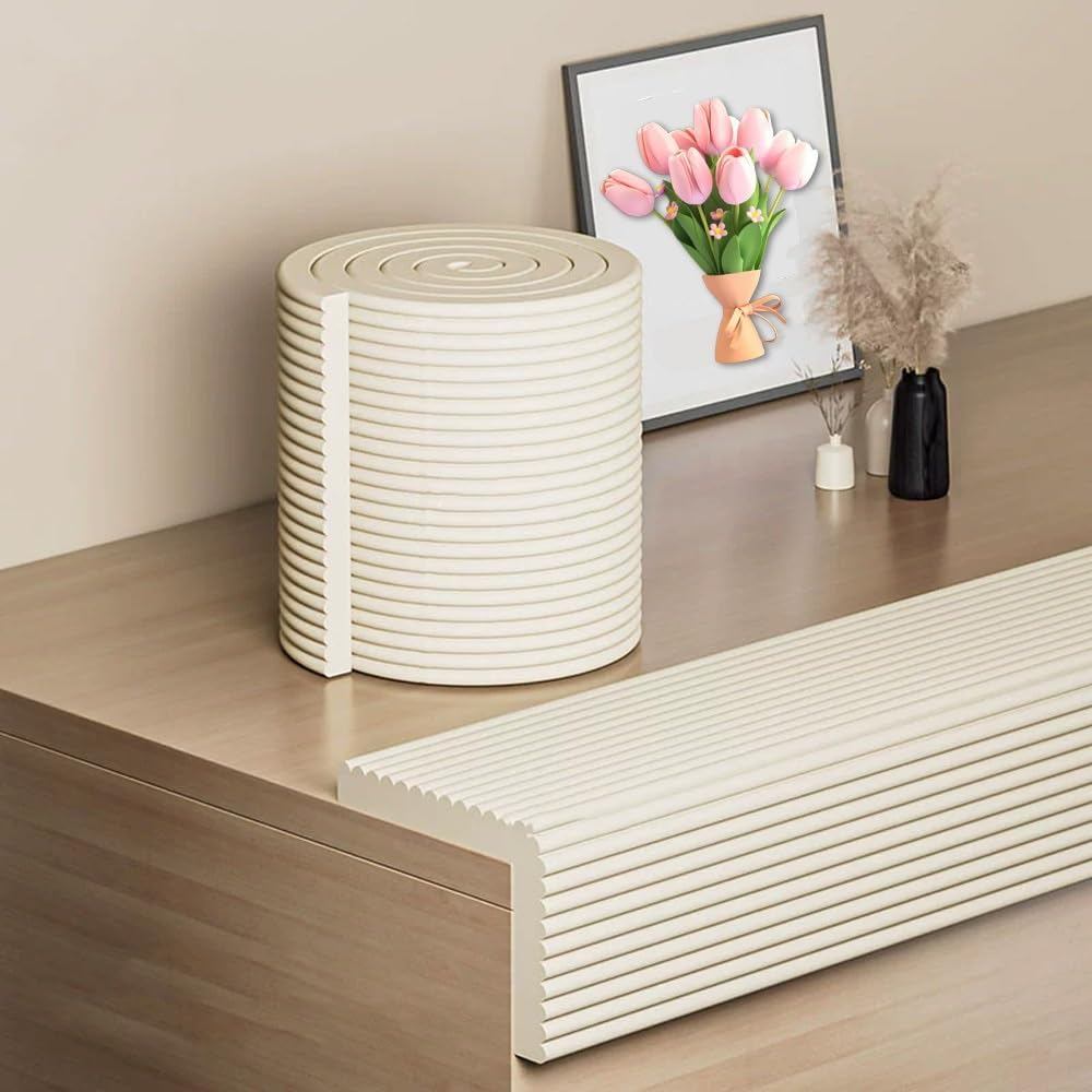 Protetor de Borda Extra Largo de 7Ft, Protetor de Canto Autoadesivo à Prova de Bebê, Tiras de Borracha NBR de Segurança 