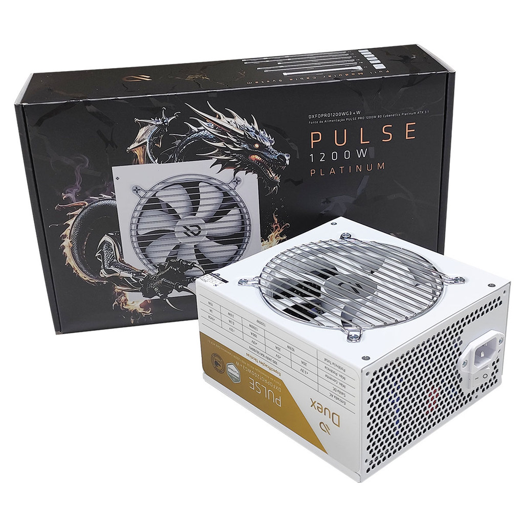 FONTE ATX 3.1 1200W CYBENETICS PLATINUM DUEX PULSE PRO DXFOPRO1200WG3W FULL MODU