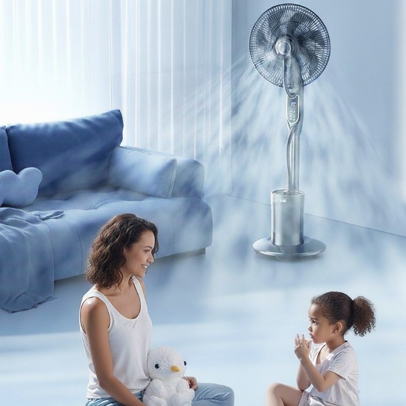 Ventilador com função de umidificação, ar condicionado multifuncional 110V, com temporizador e função de controle