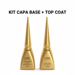 Kit Uze Nails Capa Base Clear + Top Coat Clear Diamond – Proteção e Brilho Profissional