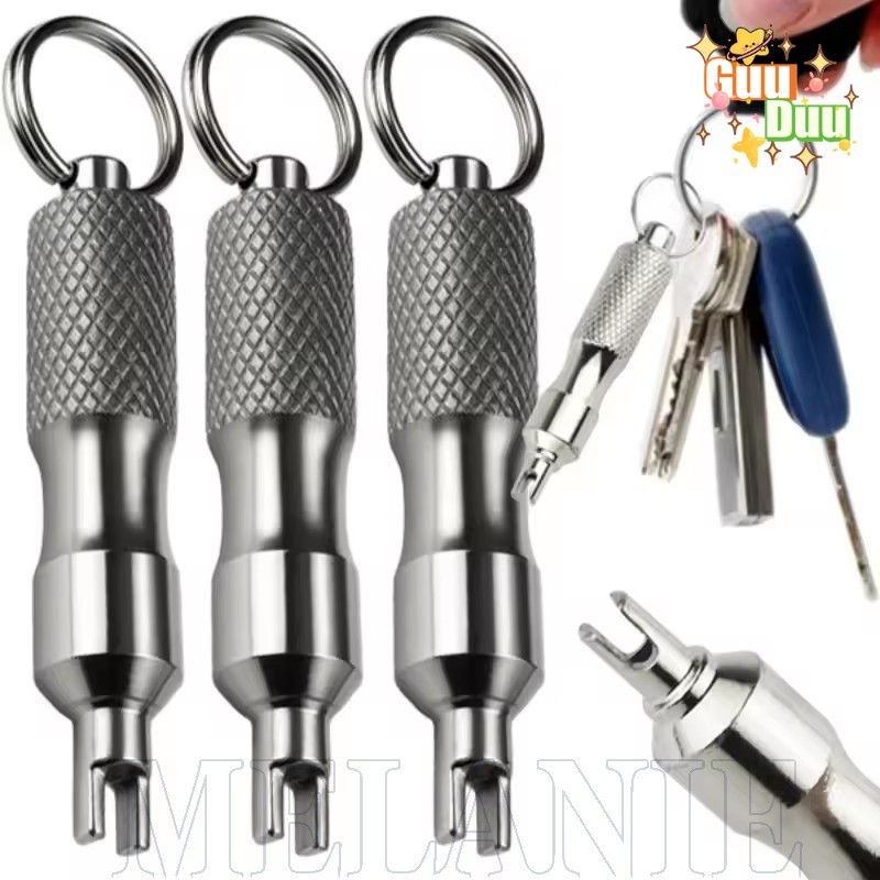 [Guudu] 2 Pcs Chaveiro De Chave De Núcleo De Válvula Universal-De Pneu Fenda Com-Ferramenta De Remoção De Hastes Aço Ino