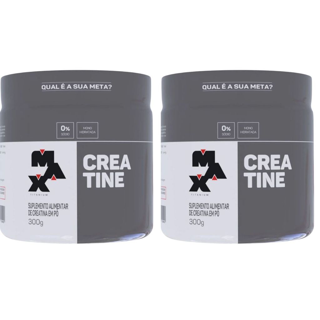 Kit 2 Creatina Monohidratada Fórmula Leve e 100% Pura 300g Max Titanium