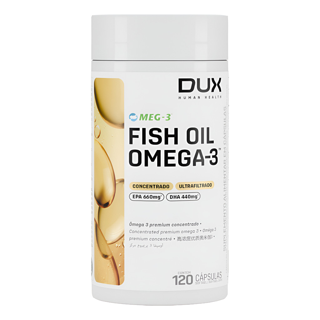 Fish Oil Ômega 3 Sem Sabor 120 Cápsulas Dux Human Health