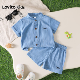 Lovito Kids  Conjuntos de Shorts Na Frente - Conjuntos de Shorts Azul Primavera/verão para Meninos. LNL132242 em Oferta na Shopee