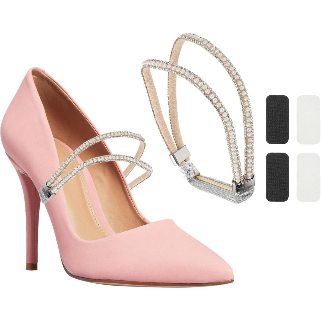 PATIKIL Tiras de Sapato de Salto Alto Elásticas, Cadena de Sapato com Strass para Saltos