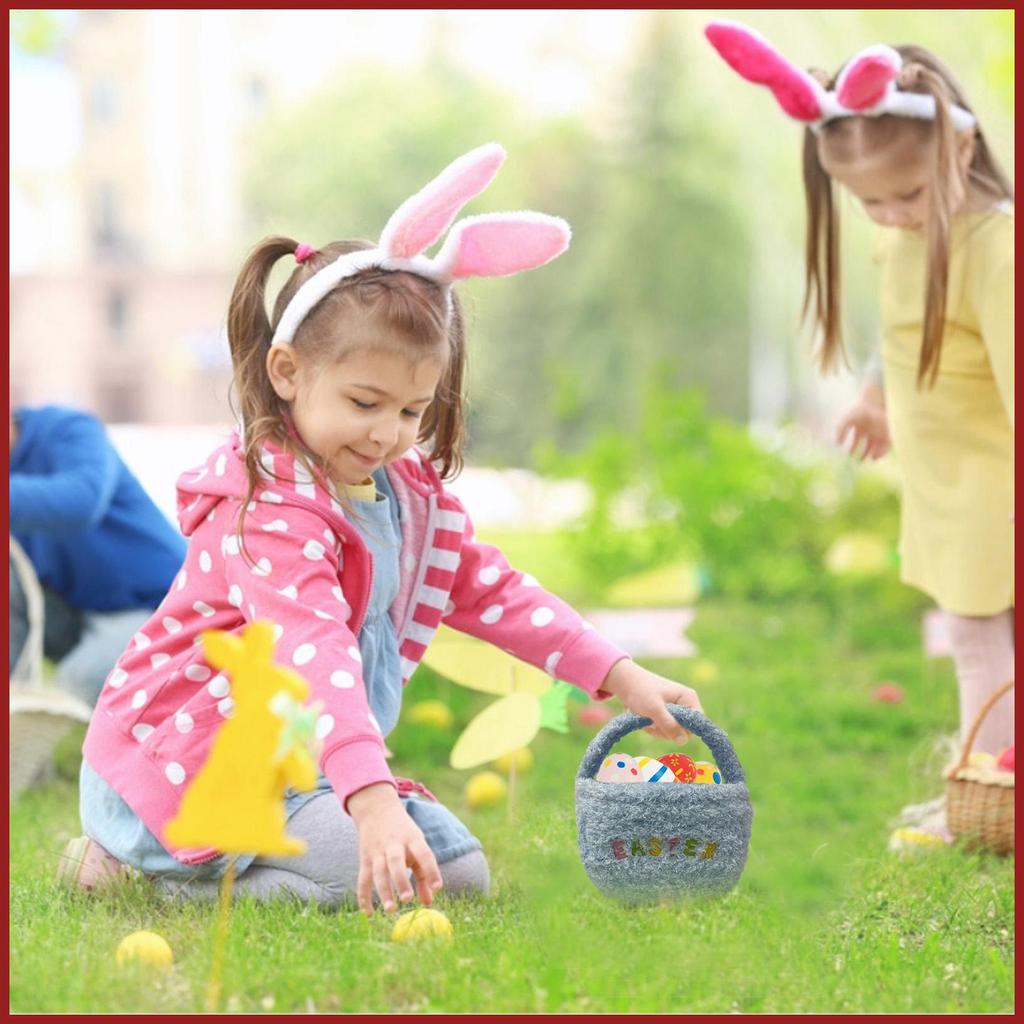 Crianças Cesta De Páscoa De Pelúcia Decoração Sazonal Festa De Férias Favor Cestas Para Adolescentes Adultos Hosts Sala