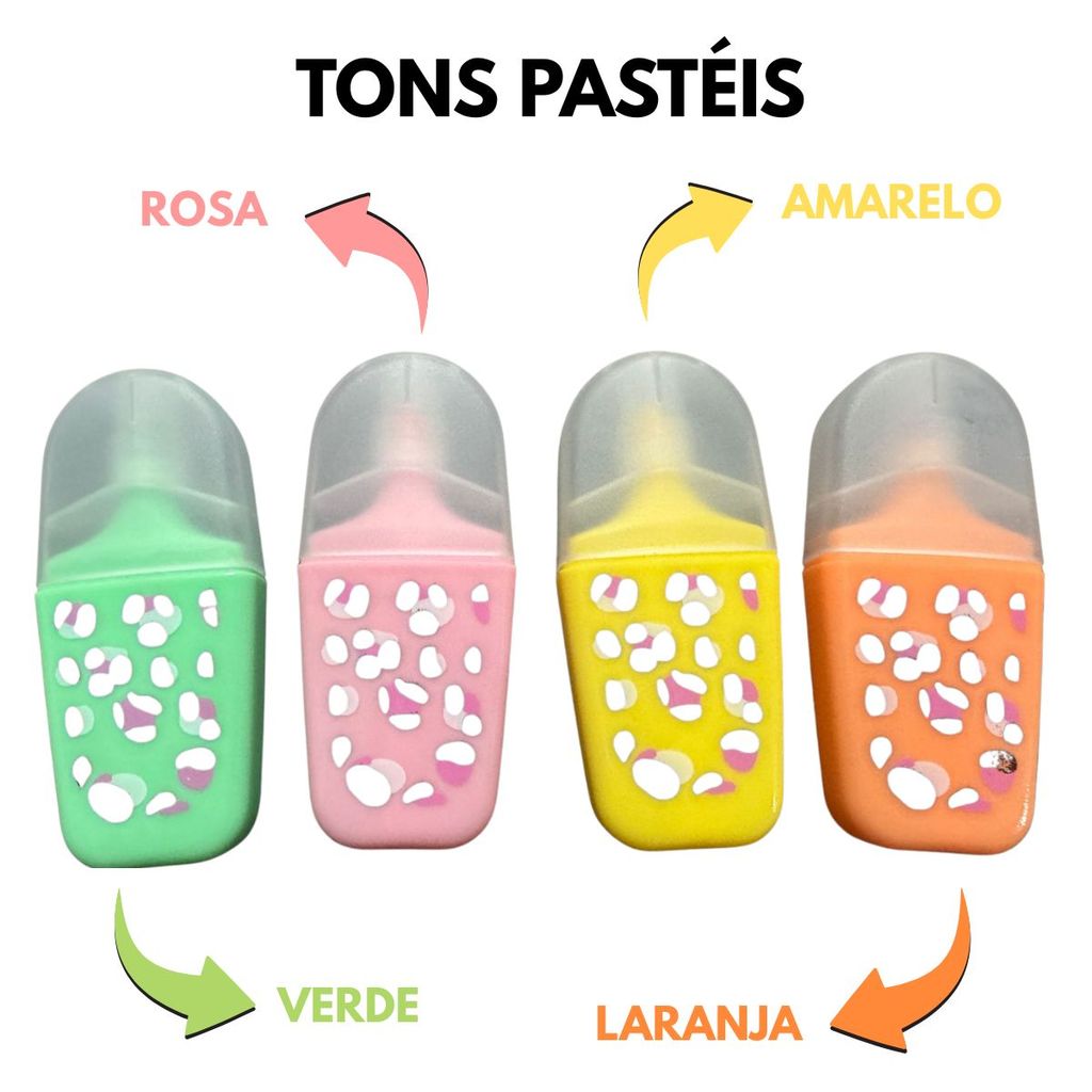 MARCA TEXTO DALMATA KIT COM 4 TONS PASTÉIS CRIATIVO COLORIDO