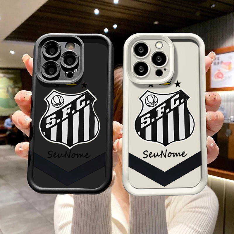 Capinha de personalizado Logotipo do time de futebol Santos para Samsung A03 A12 A13 A14 A51 A71 A72 capa anti impacto
