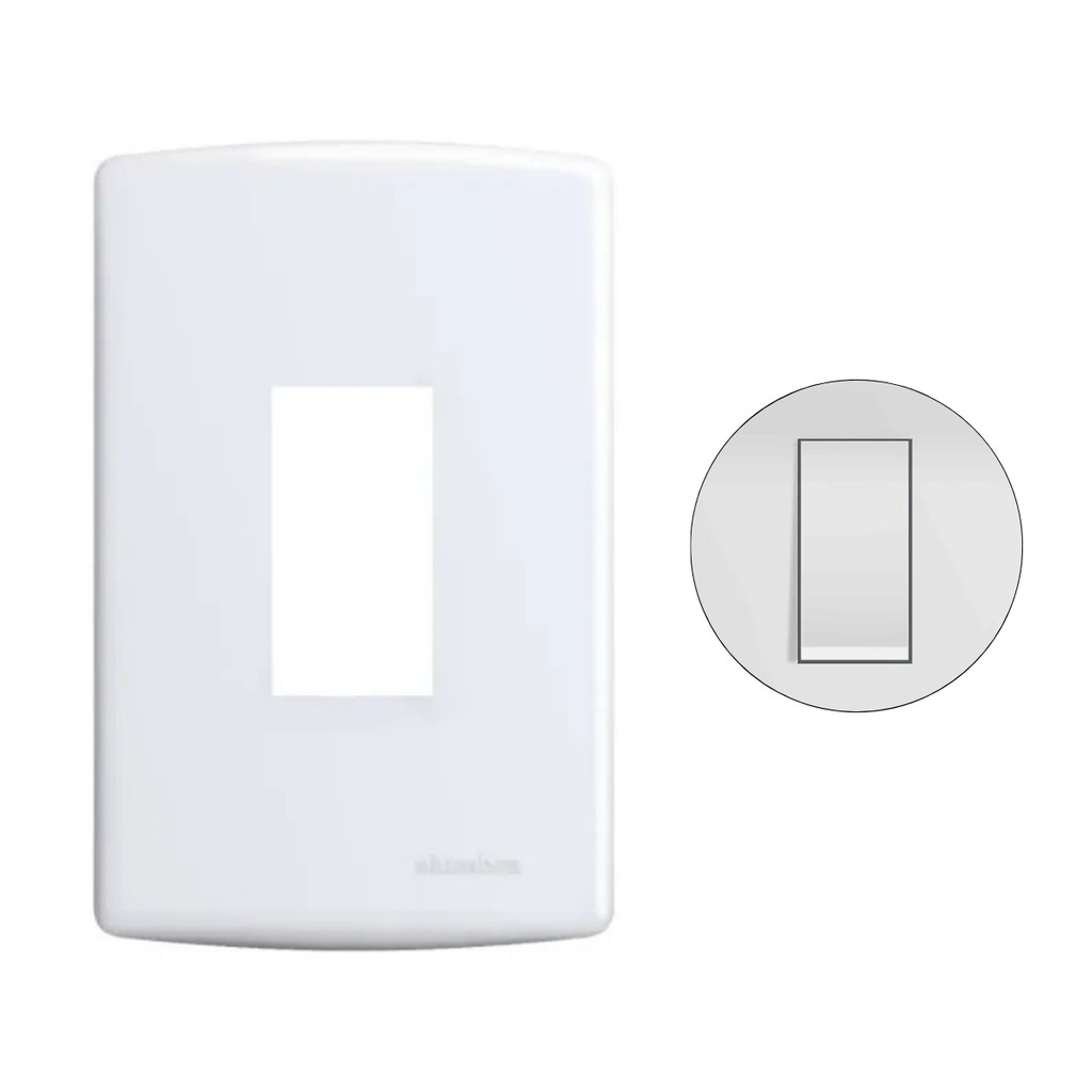 Placa Para 1 Módulo Vertical 4x2 Branco Alumbra Siena 6401