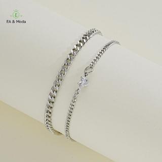 EA & Moda Conjunto De Pulseira De Aço Inoxidável De Simples Para Casal Unissex Mulheres Homens Amor Cristal Coração Prat em Oferta na Shopee