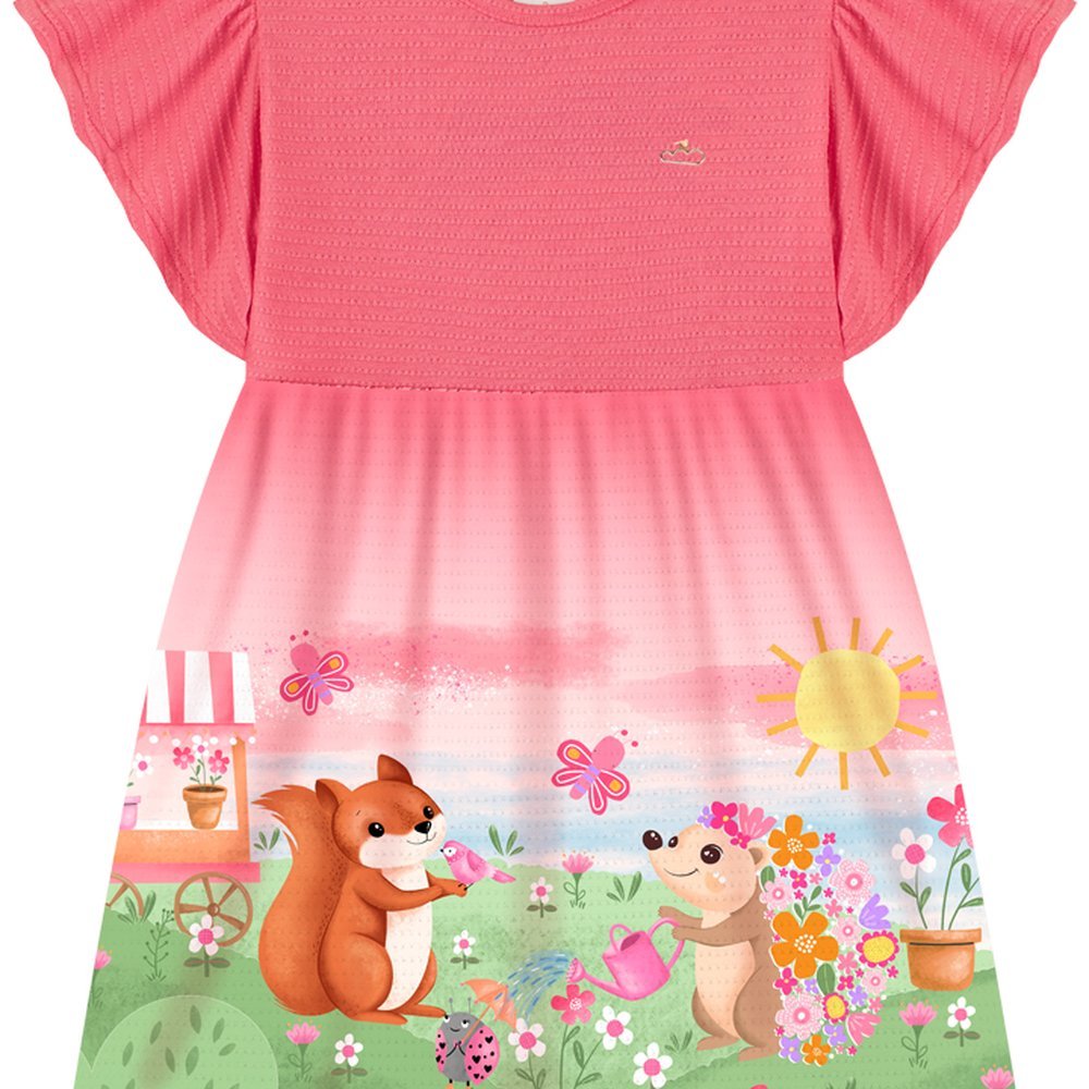 VESTIDO INFANTIL MENINA EM COTTON MAQUINETADO em Oferta na Shopee