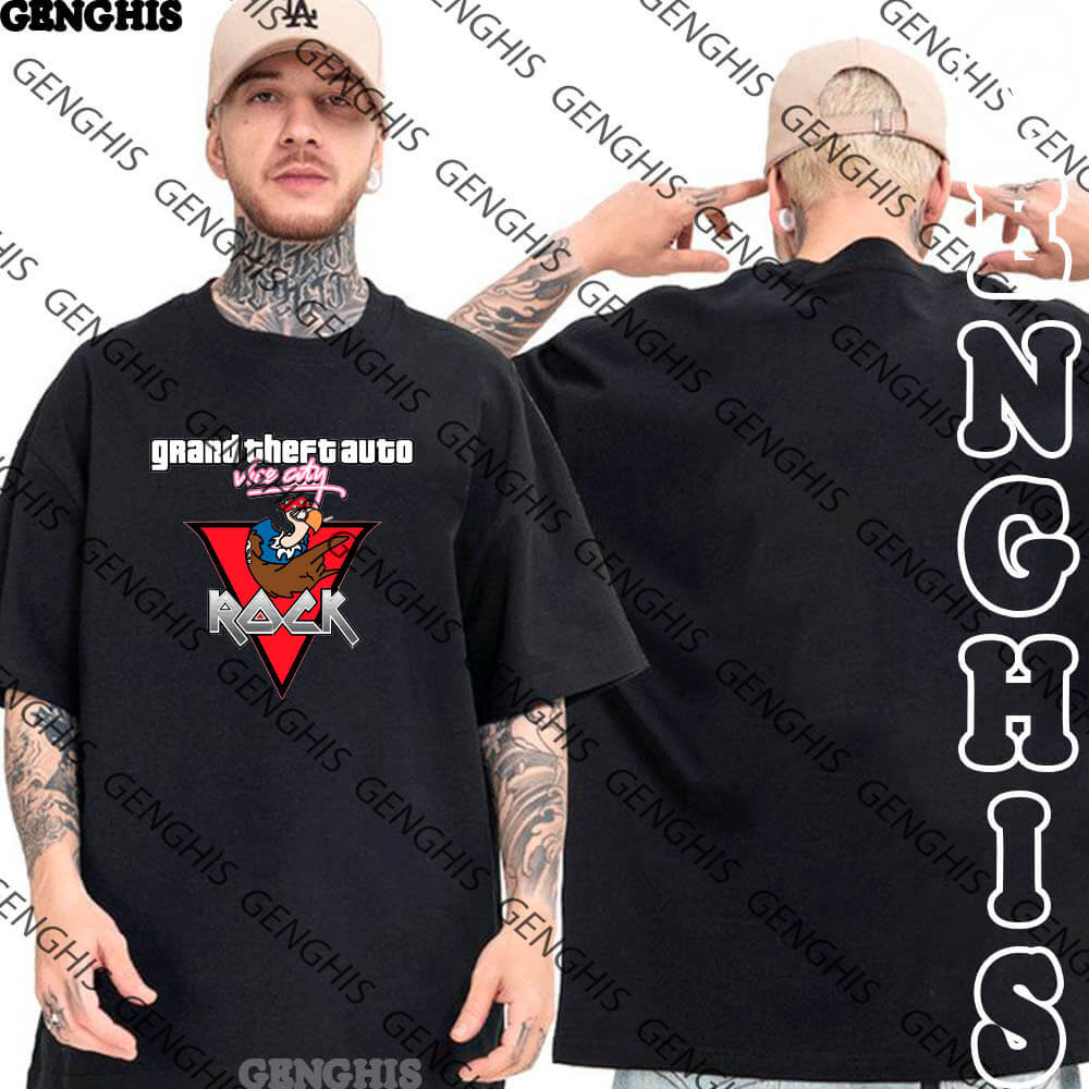 Camisa GTA 6 Vice City V Rock Radio Oficial Gta Gamer Jogo PS5 Camiseta Unissex Basica Oversized Lançamento 2026