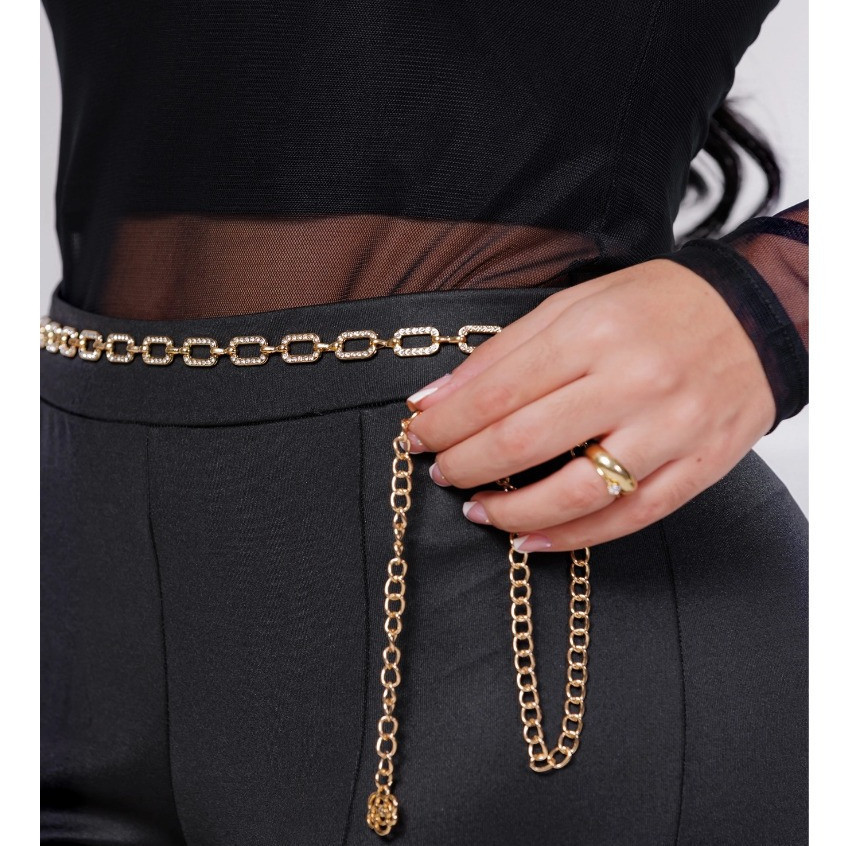 Cinto Corrente Metal Fashion Blogueiras dançando de cintura femininos em Oferta na Shopee