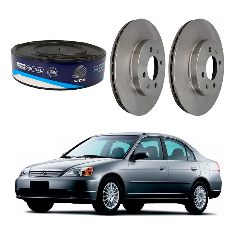 Par Disco Freio Dianteiro Honda Civic 1.7 2001 A 2003 em Oferta na Shopee