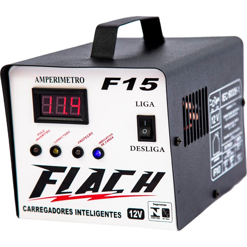 Carregador Bateria Flach F15 Automotivo inteligente 15Ah o mais vendido da marca
