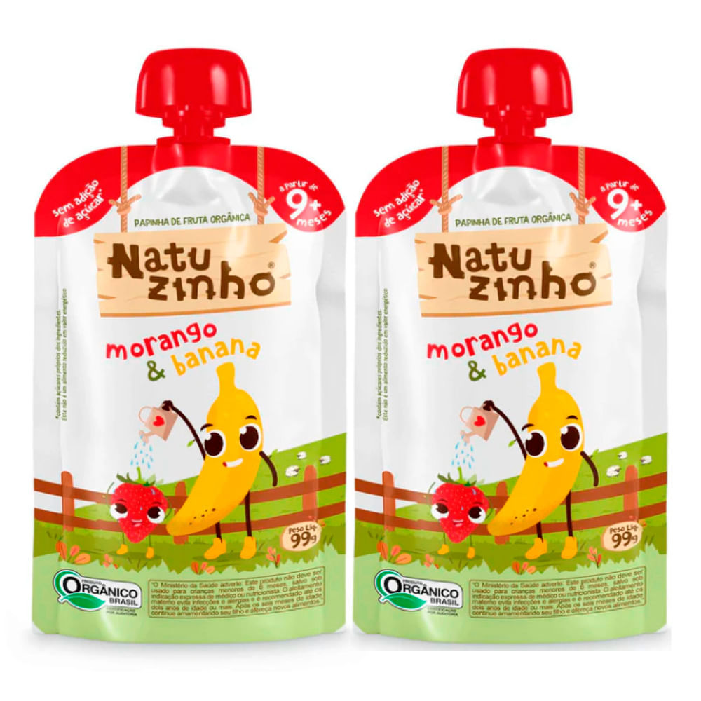 Kit 2 Papinha Natuzinho Morango & Banana 99g em Oferta na Shopee