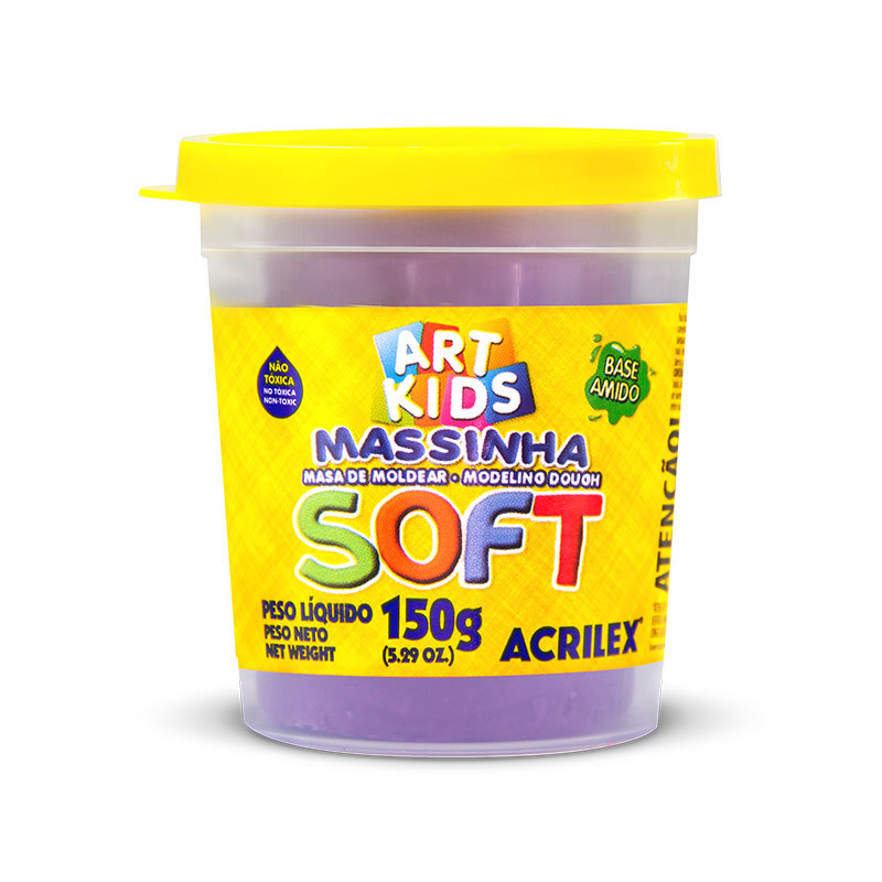 Massa de modelar Soft 150g Violeta 516 Acrilex em Oferta na Shopee