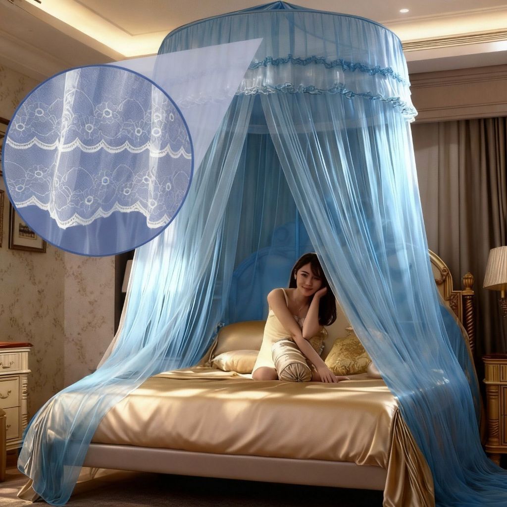 Mosquiteiro De Teto Indiano Casal Box Queen King com Abertura Lateral  Gigante 14m