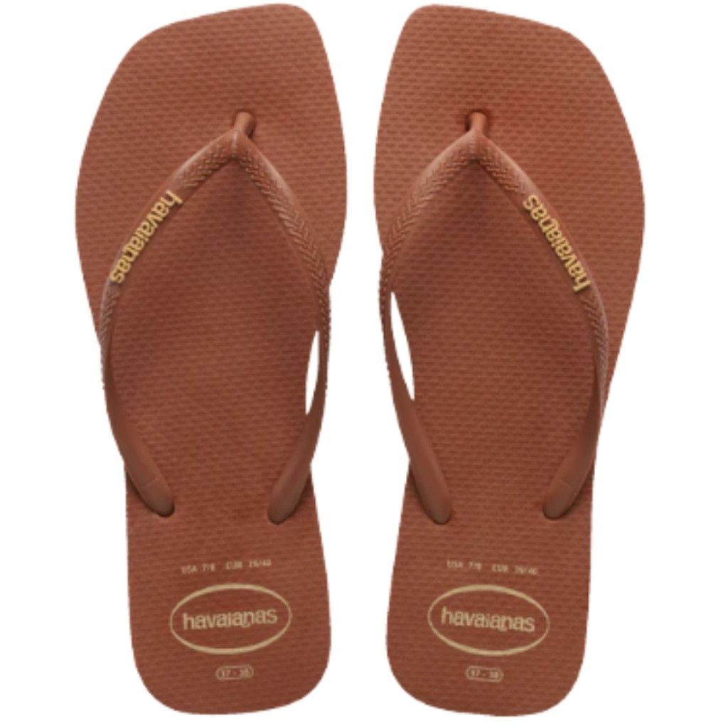 Chinelo Feminino Havaianas Original Slim Square Logo Pop Up
