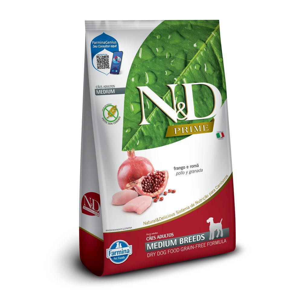N&D Prime para Cães Adultos de Raças Médias Sabor Frango e Romã 2,5Kg