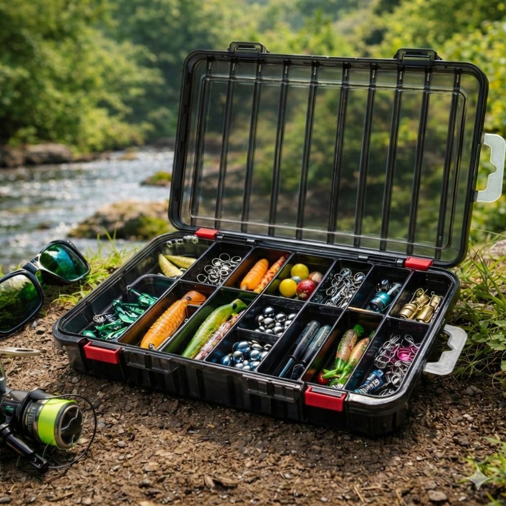 Caixa Para Isca de Pesca Artificial Organizadora Anzol Box Maleta Compacta Portátil Multiuso plast