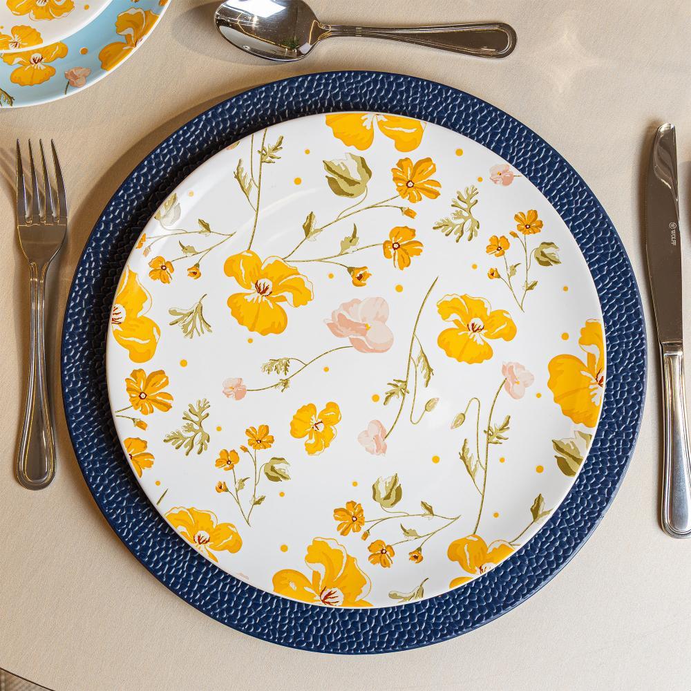Prato Raso Wolff Doce Encanto 27cm Amarelo Cerâmica