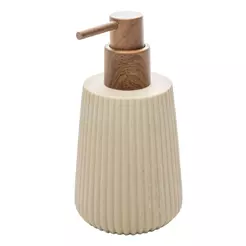 Porta Sabonete Líquido Striato 245ml Bege Poliresina Wolff