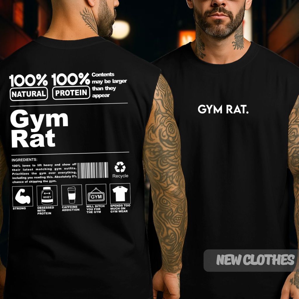 Regata Oversized Academia Treino Gym Rat Marromba Musculação 100% Natural 100% Protein