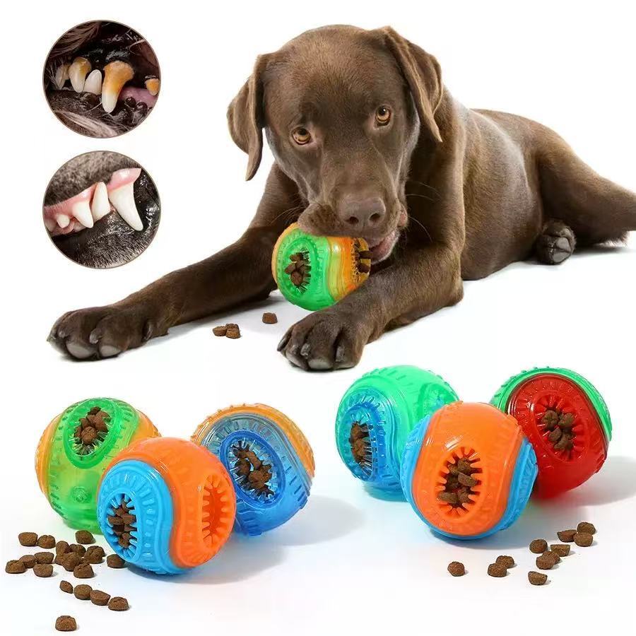 Brinquedos para animais de estimação cão moagem dentes limpeza faltando comida auto-feliz brinquedo bola mordida-resiste