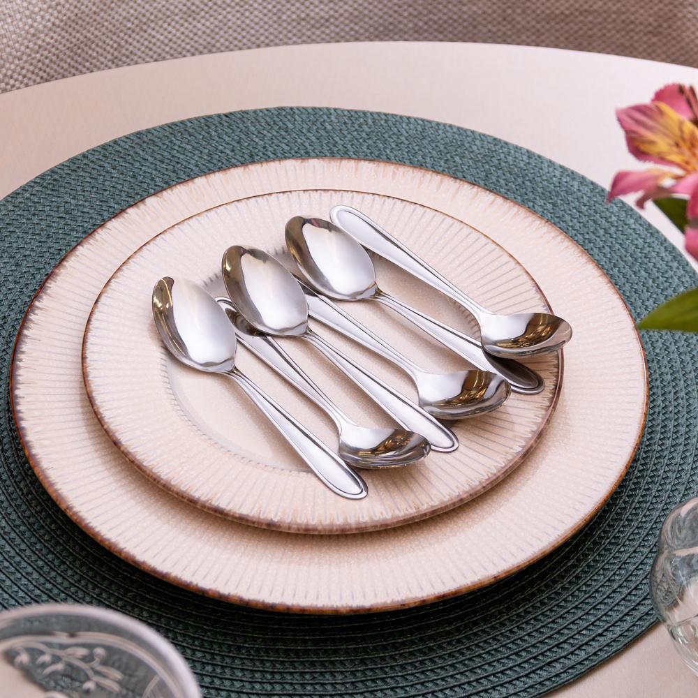 Conjunto 6 Colheres de Sobremesa Gastro Aço Inox Lyor em Oferta na Shopee