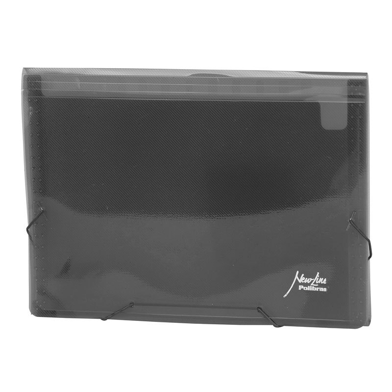 Pasta sanfonada A4 com 12 divisões Fumê Polibras em Oferta na Shopee