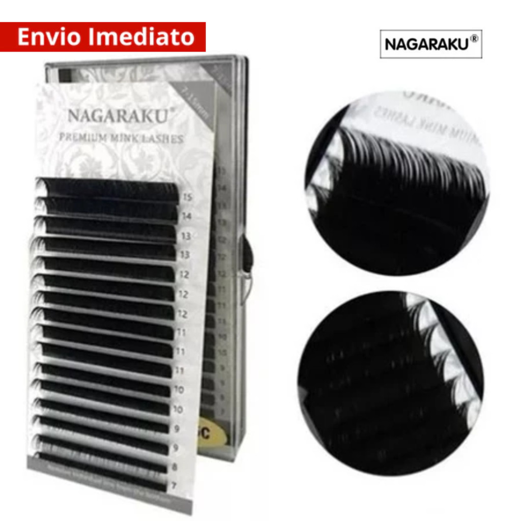 Cílios fio a fio Nagaraku Premium Volume Russo Curvatura C mix 7 ao 15mm Original Extensão de Cílios em Oferta na Shopee