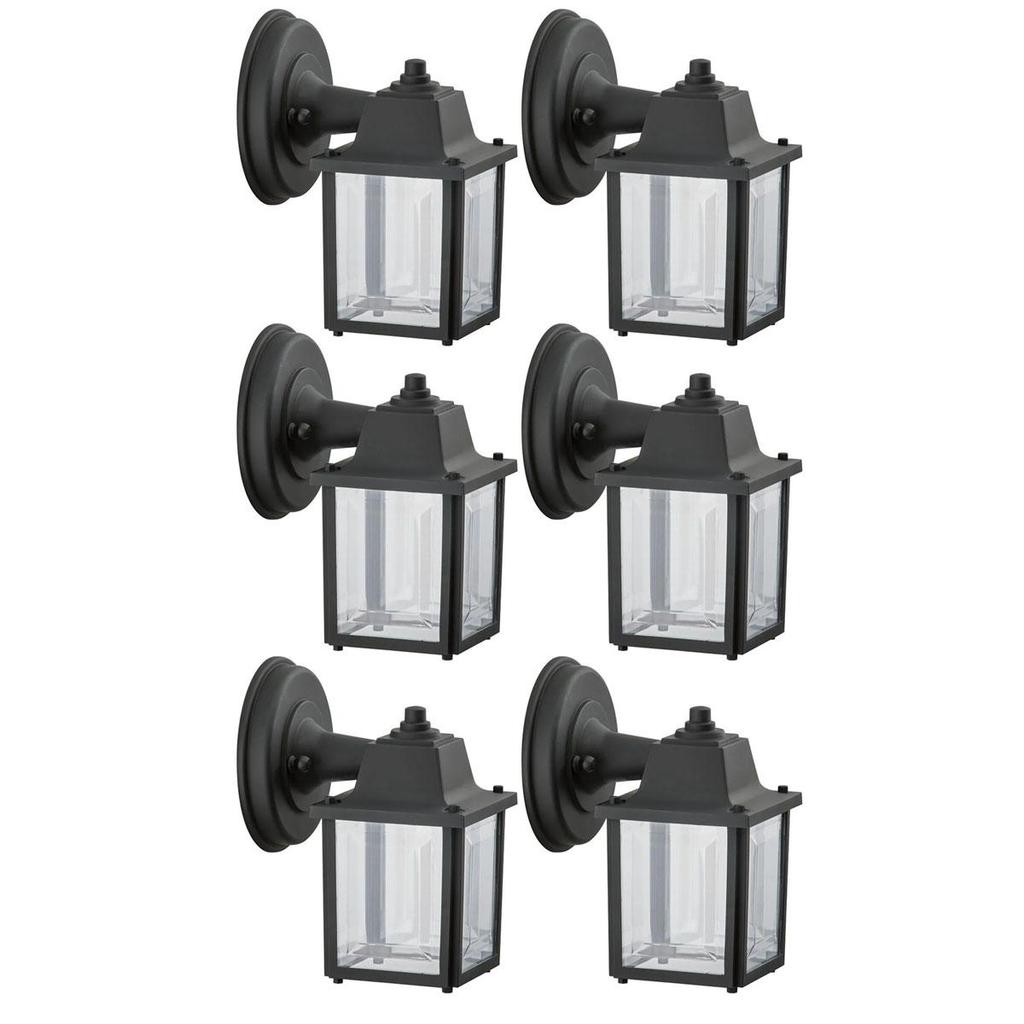 Jogo 6 Arandelas Clássicas Vintage Retro Grega Preta Luminária E27 Bivolt Jardim Muro Dital