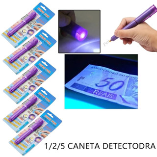 Kit 1/2/3/5 Canetas Detectoras de Dinheiro Com Luz UV – Identificador Profissional de Notas Falsas e Cédulas - WJ em Oferta na Shopee