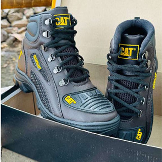 Coturno Bota Caterpillar Masculina Impermeável Couro com Palmilha de Gel em Oferta na Shopee