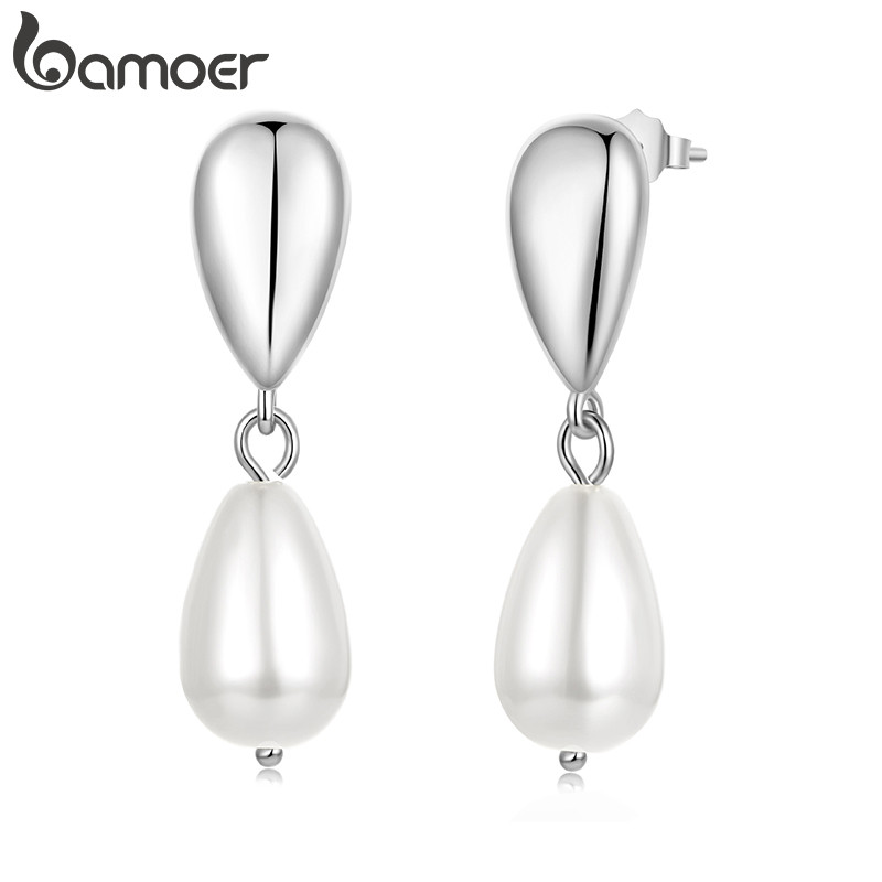 Brincos Bamoer Com Pérolas Em Formato De Lágrima Para Mulheres E Meninas Joias Da Moda