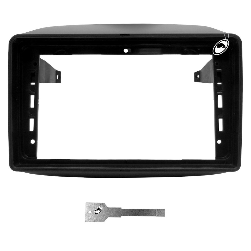 Moldura De Painel 2 Din 9" Polegadas Mobi Preto em Oferta na Shopee