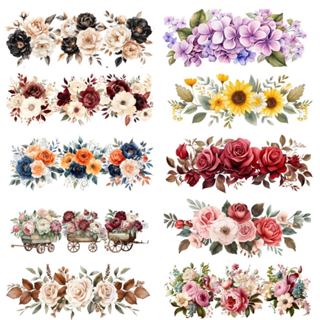 DTF Adesivo Transfer Termocolante Imagem Téxtil Flores 2 Imagens em Oferta na Shopee