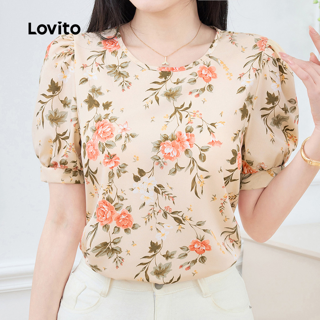 Lovito  Blusa Boho com Nó de Laço Traseiro para Mulheres L171AD037 em Oferta na Shopee